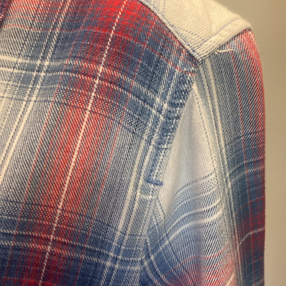 J. Jill Red and Blue Plaid Long Sleeve Button-Up Shirt/dress L oversized - Picture 5 of 9
